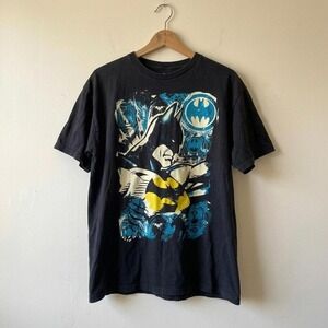 Batman Graphic T-Shirt Mens XL Black DC Comics Superhero Logo Cotton Tee